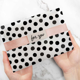 Black Grått Polka dots Mönster Gift Wrapping Pappe Presentpapper