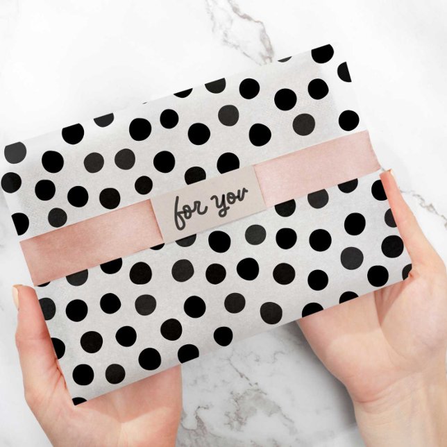 Black Grått Polka dots Mönster Gift Wrapping Pappe Presentpapper (Skapare uppladdad)