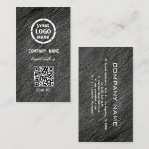Black Grått Professionell Design Modern QR-kod Bus Visitkort