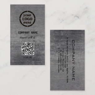 Black Grått Professionell Design Modern QR-kod Visitkort
