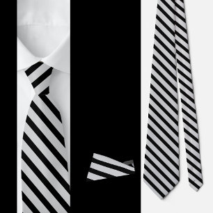 Black Grått Rand Abstrakt Mönster Slips