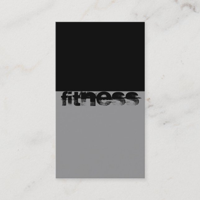 Black Grått Rand Fitness Sport Affärskort Visitkort (Framsida)
