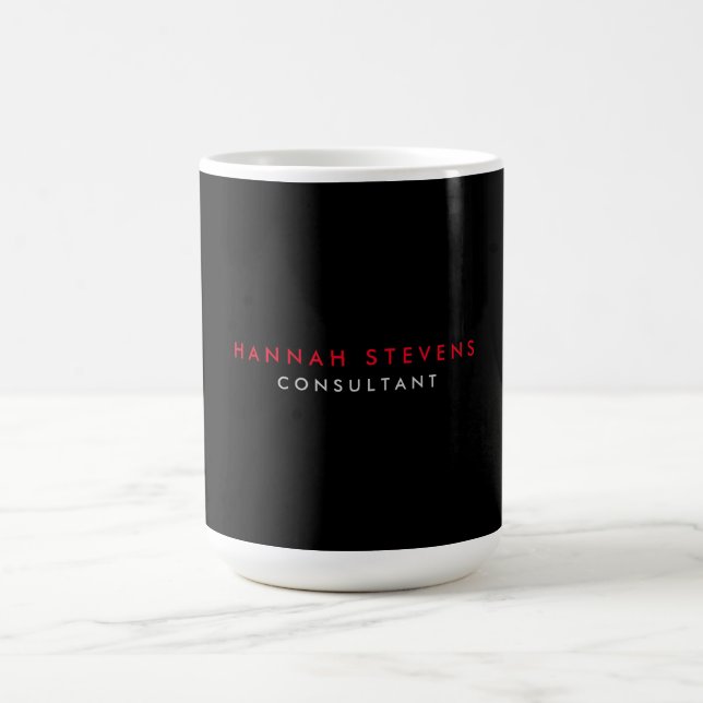 Black Grått Red Professionell Modern ditt namn Kaffemugg (Center)