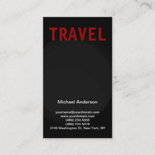 Black Grått Red Travel Agent Affärskort Visitkort
