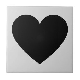 Black Grått Retro Heart Y2K Mönster Kakelplatta