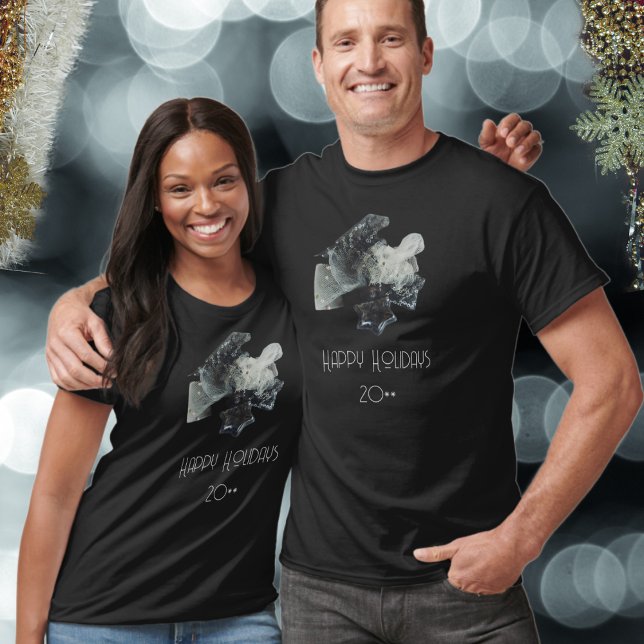 Black Grått Retro-julprydnader T Shirt (Skapare uppladdad)