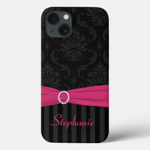 Black Grått Rosa Damask Stripe iPad Air Case