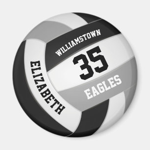 Black grått school färg volleyball magnet