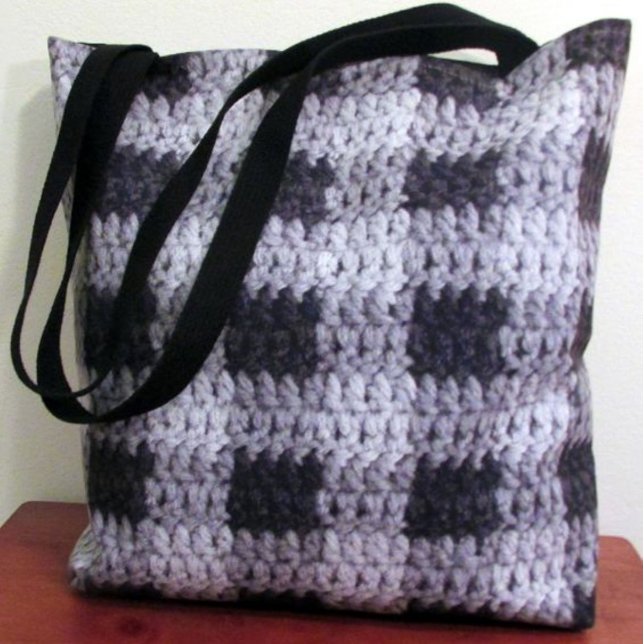 Black Grått Shades Business Play Struktur Crochet Tygkasse (Skapare uppladdad)