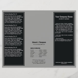 Black Grått Simple Gräns Brochure