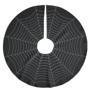 Black grått spindelnät Halloween mönster Julgransmatta Borstad Polyester