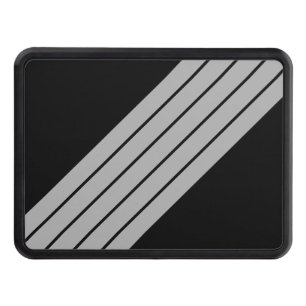 Black Grått Stripe 70 s 80-tal Retro Tävla Rand Dragkroksskydd