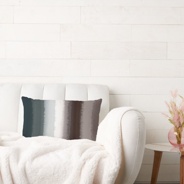 Black Grått Taupe Rand Lumbarkudde (Soffa)