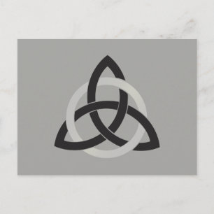 Black Grått Trinity Knot Celtic Vykort