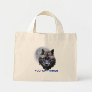 Black GRÅTT VARG & MÅNE Varg Supporter Art Mini Tygkasse