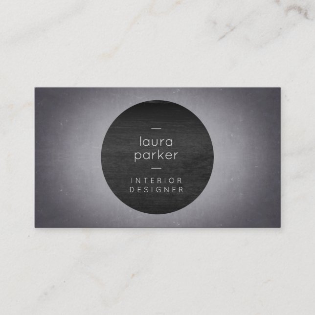 Black Grått Watercolor Splatter Chalkboard Teacher Visitkort (Framsida)