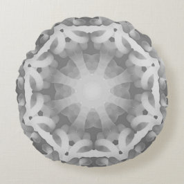 Black Grått White abstrakt design Rund Kudde