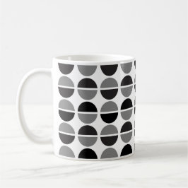 Black Grått White Polka dots Mugg för kaffe och te