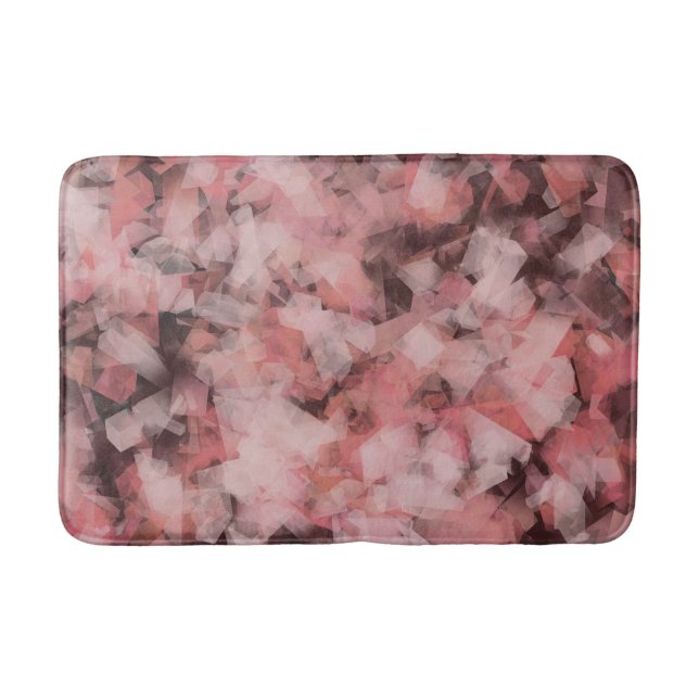 Black Gray Pink White Modern Geometric Abstract Badrumsmatta (Framsidan)