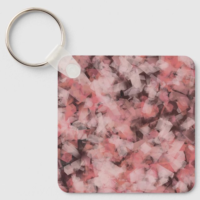 Black Gray Pink White Modern Geometric Abstract Nyckelring (Framsida)
