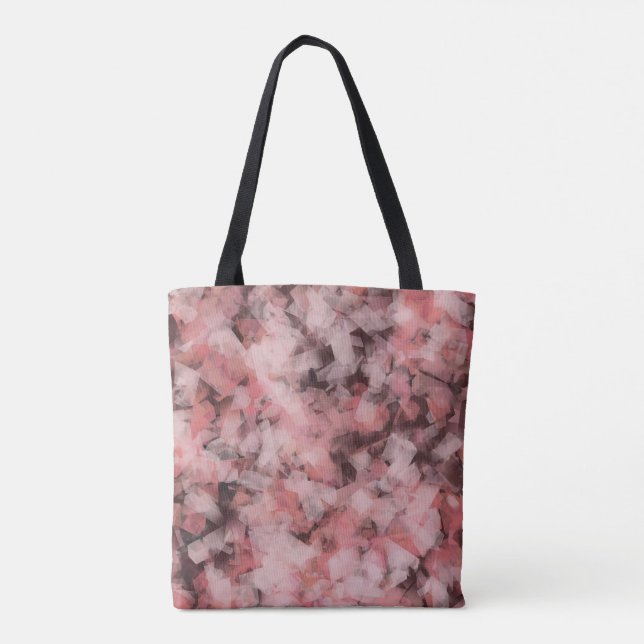 Black Gray Pink White Modern Geometric Abstract Tygkasse (Baksida)