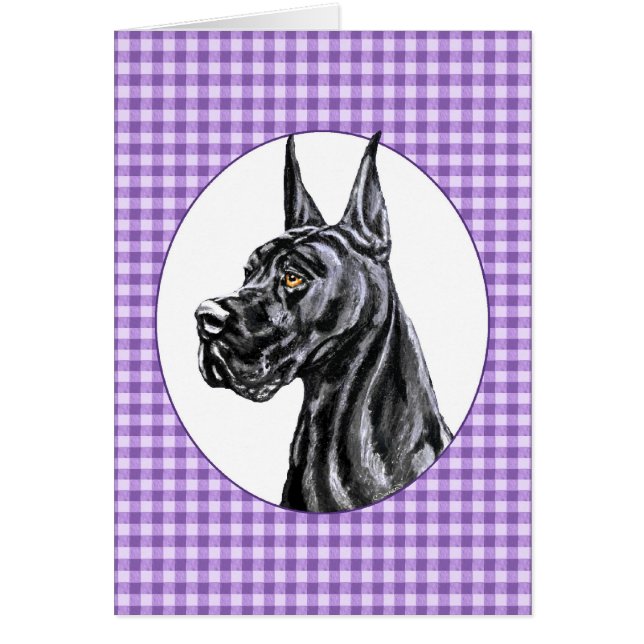 Black Great dane Check Hälsningskort (Framsidan)