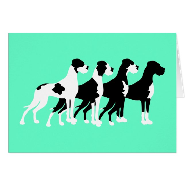 Black Great dane Hälsningskort (Framsidan Horizontal)