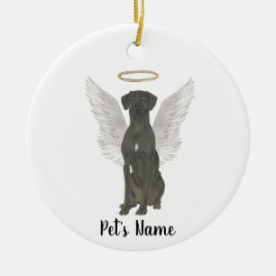 Black Great dane Sympathy Memorial Julgransprydnad Keramik