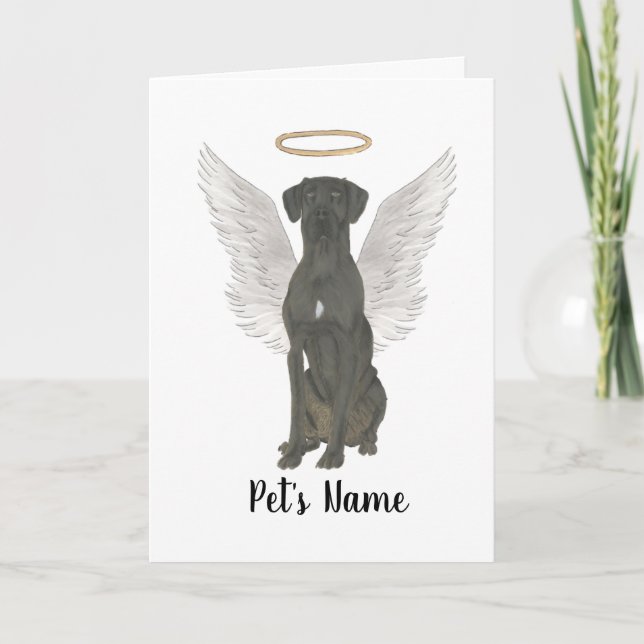 Black Great dane Sympathy Memorial Kort (Framsida)