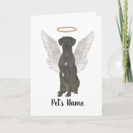 Black Great dane Sympathy Memorial Kort
