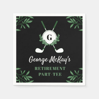 Black Greenery Golf Themed Retirement Party Pappersservett