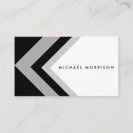 Black grey arrow geometric minimal modern design visitkort