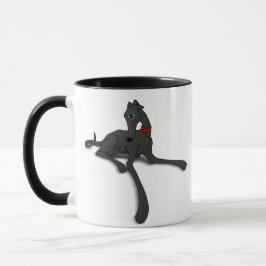 Black Greyhound Art Mugg