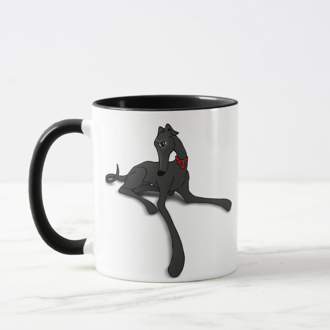 Black Greyhound Art Mugg (Vänster)