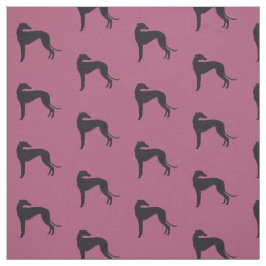 Black Greyhound Silhouette Hund Art Fabric Tyg