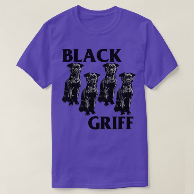 Black Griff Black Flagga Brussels Griffon Design T Shirt (Design framsida)
