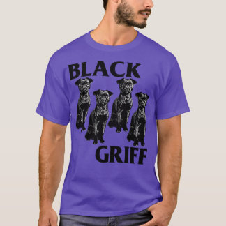 Black Griff Black Flagga Brussels Griffon Design T Shirt