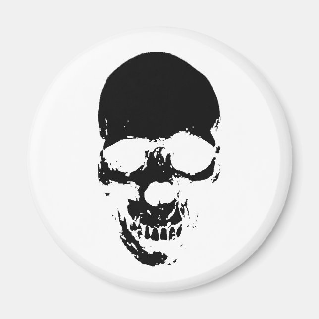 Black Grim Reaper Skull Magnet (Framsidan)