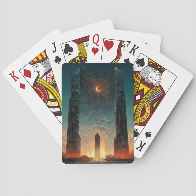 Black Grind Fantasy Sci-Fi Art Casinokort (Baksidan)