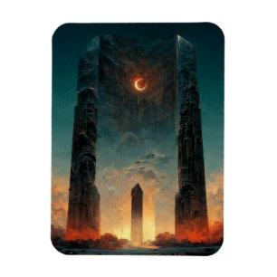 Black Grind Fantasy Sci-Fi Art Magnet