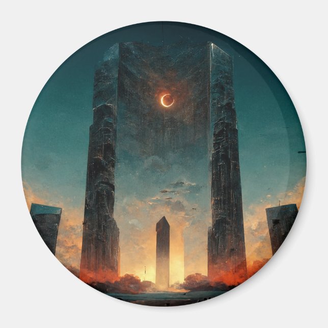 Black Grind Fantasy Sci-Fi Art Magnet (Framsidan)