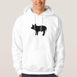 Black Gris Piglet Piggy Silhouette kontur Hoodie
