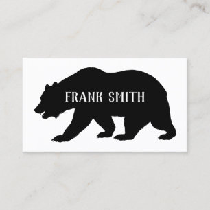 Black Grizzly Bear Silhouette Visitkort