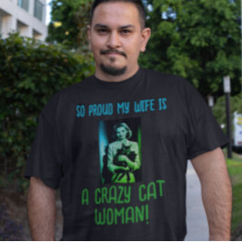 Black Grönt Blue Manar Personlig Crazy Cat Woman T Shirt