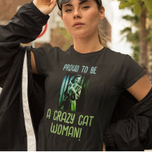 Black Grönt Blue Personlig Crazy Cat Woman