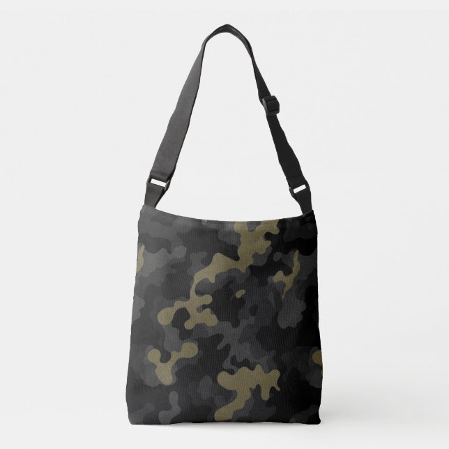 Black Grönt Camo Urban Cargo Realistic Axelväska (Framsida)