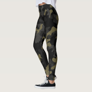 Black Grönt Camo Urban Cargo Realistic Leggings