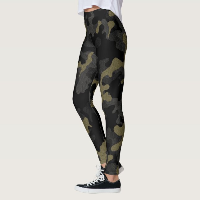 Black Grönt Camo Urban Cargo Realistic Leggings (Vänster)