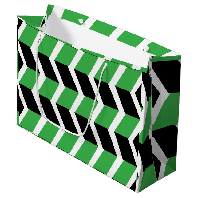 Black Grönt Chevron Rand (Framsidan Vinklad)