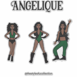 Black Grönt Dancer #1-fästare Klistermärken